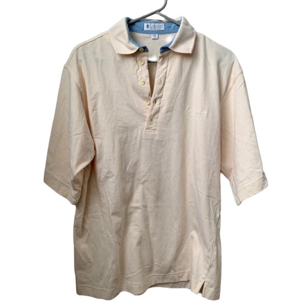 COLUMBIA Men’s Soft Yellow Short Sleeve Cotton Polo Shirt